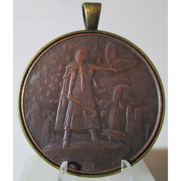 Celtic Lore: Morrigan the Queen of Battles Coin/Pendant-Copper/Bronze - Picture 1 of 5